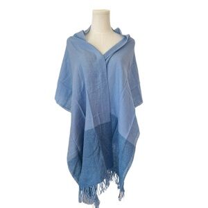 Nordstrom Light Blue Cashmere Fringe Scarf